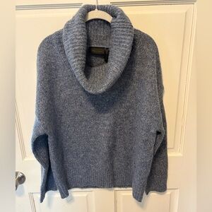 NWT Kjus blue cowl neck mohair wool blend womens cozy ski sweater 40 8 m new